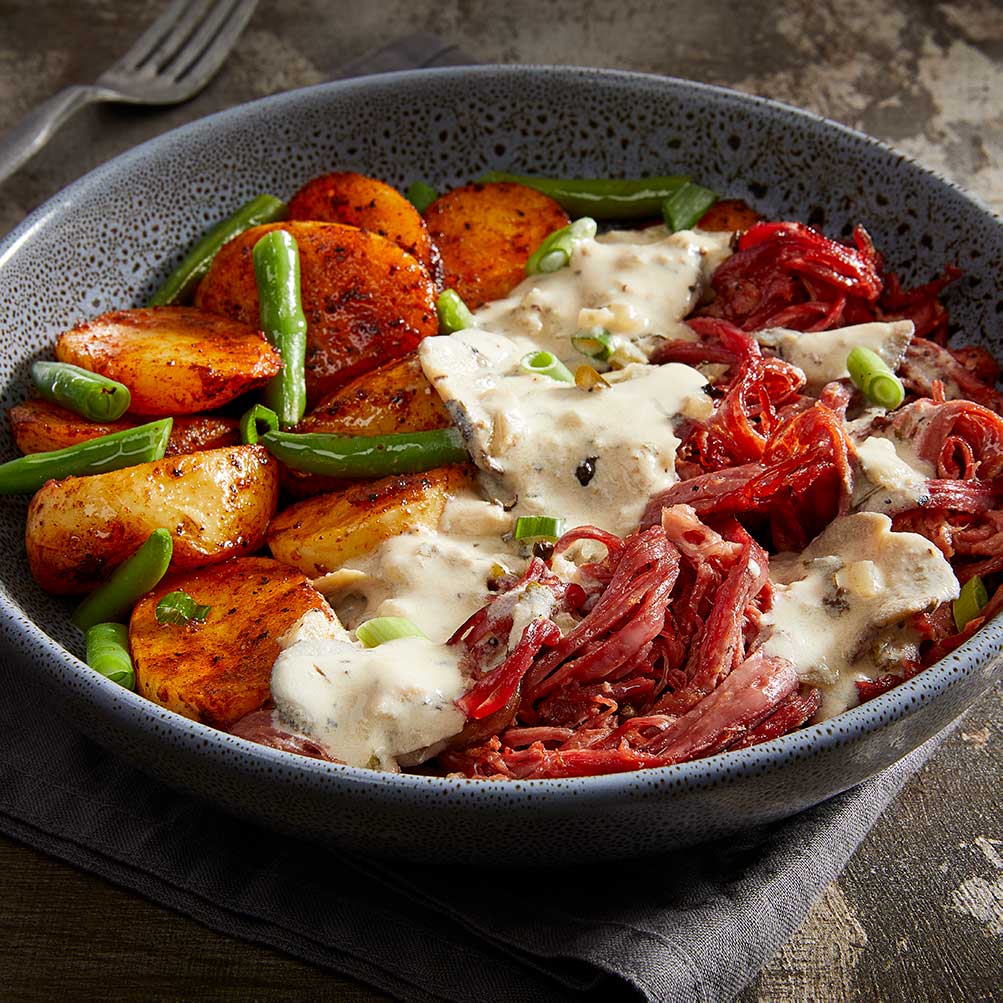 Tender Beef Brisket with Peppercorn Sauce