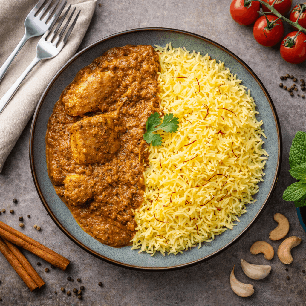 Chicken Curry Mughlai with Rice