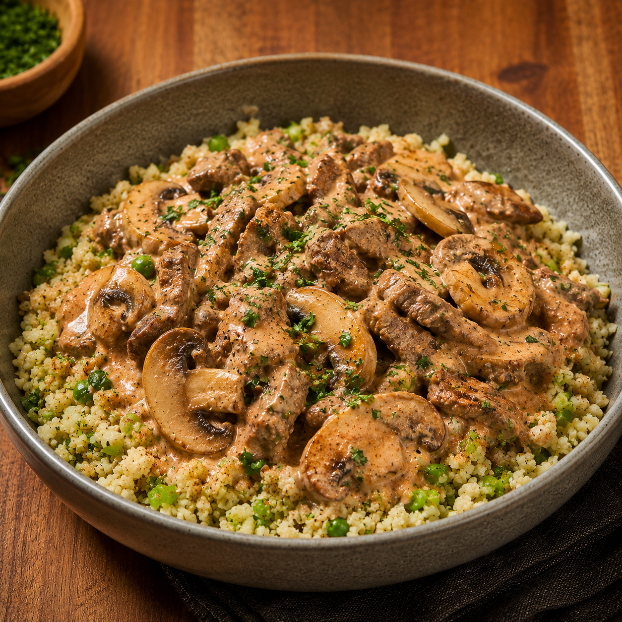 Beef & Mushroom Stroganoff with Cauli Rice