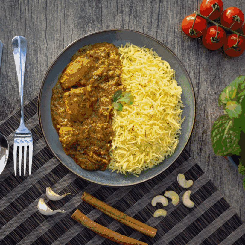 Chicken Curry Mughlai with Rice