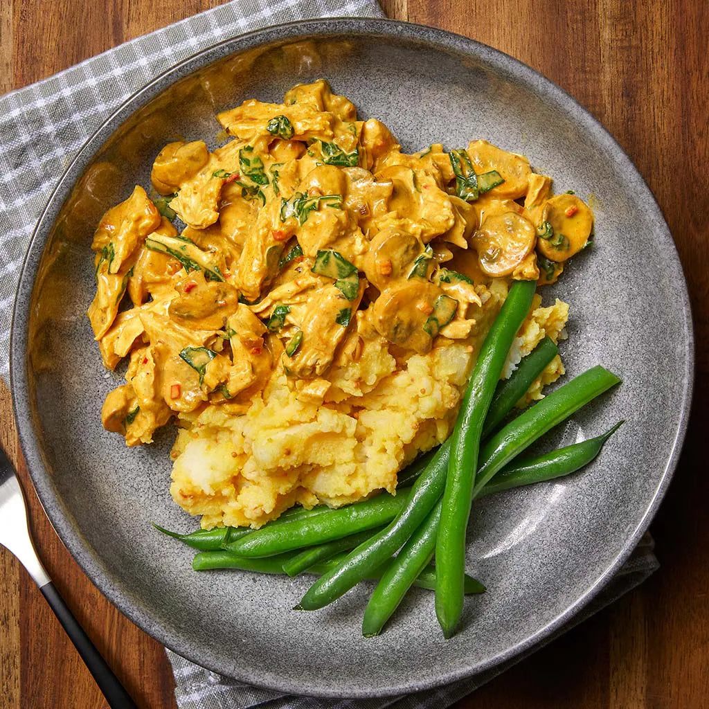 Shredded Chicken & Mushroom Korma